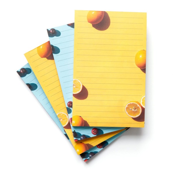 Fresh Fruit List Notepads - Set of 4