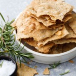 Homemade sourdough cracker recipe with olive oil and herbs