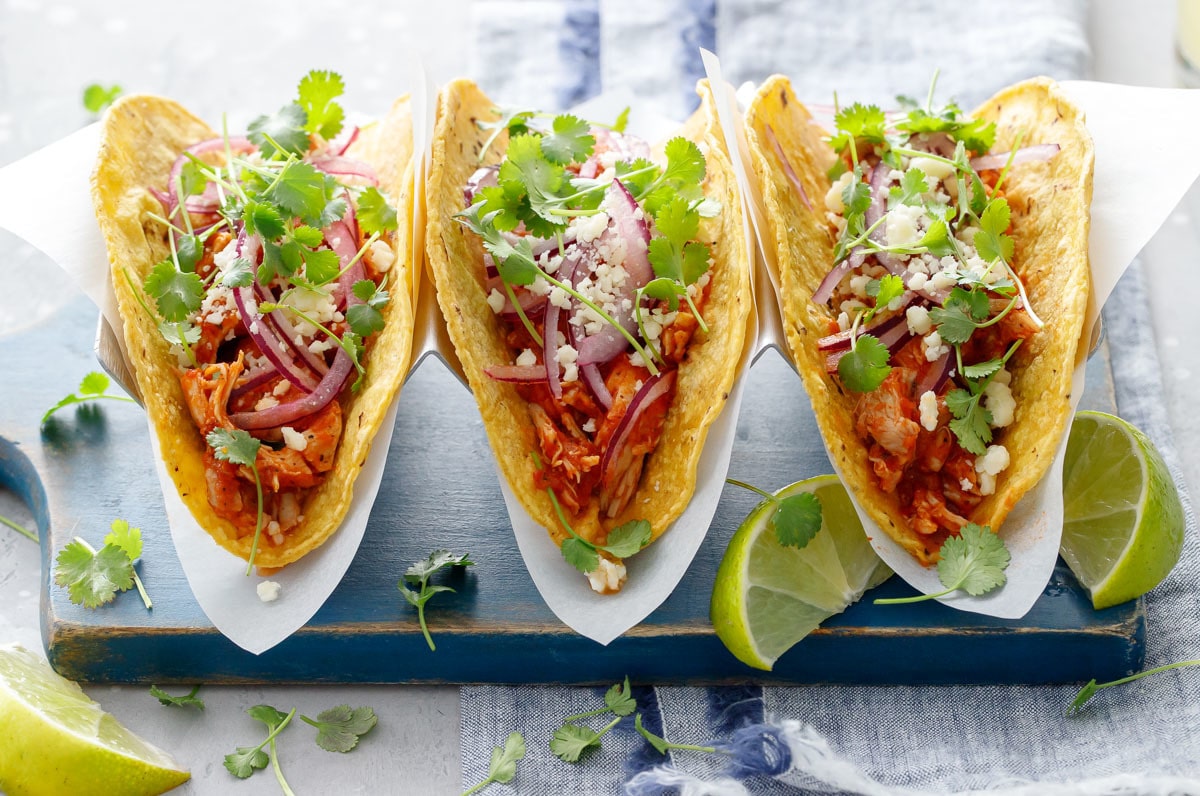 Saucy Chicken Tinga Tacos