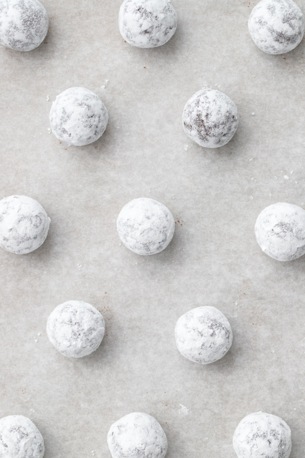 Chocolate Amaretti Cookies before baking