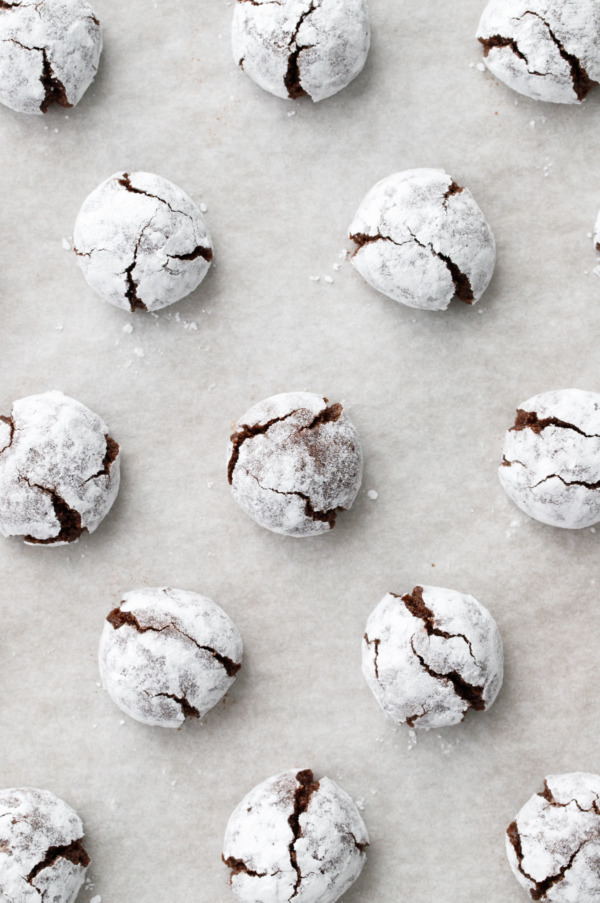 Chocolate Amaretti Cookies after baking.