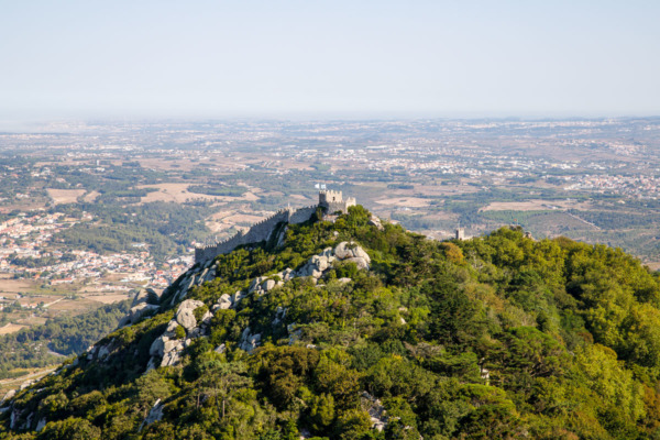 View of the Moorish Castle from the Pena Palace, Sintra, Portugal