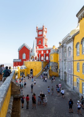 The main terrace of the Pena Palace in Sintra, Portugal