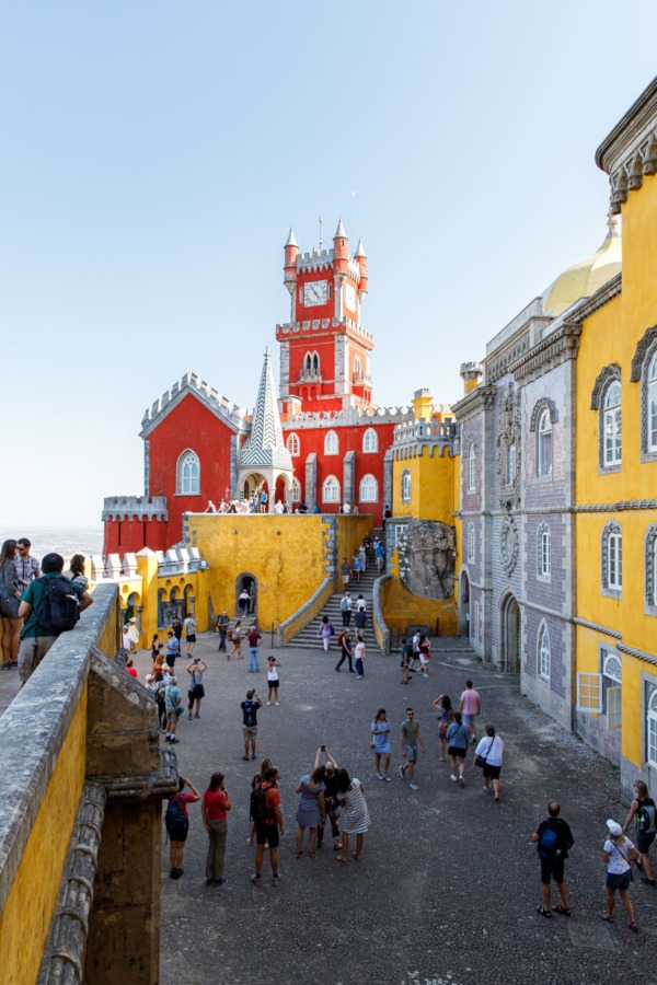 The main terrace of the Pena Palace in Sintra, Portugal