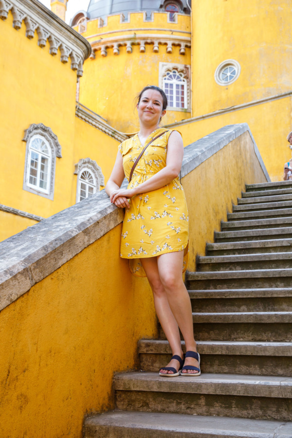 When you accidentally wear a yellow dress to the Pena Palace in Sintra, Portugal