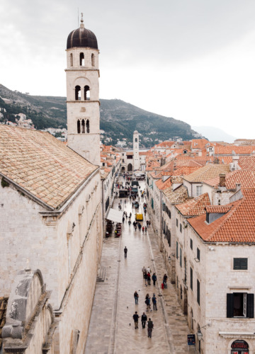 Looking down the main promenade in Dubrovnik, Croatia