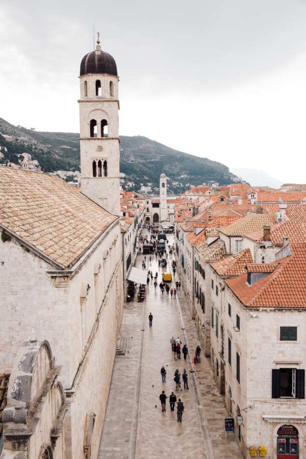 Looking down the main promenade in Dubrovnik, Croatia