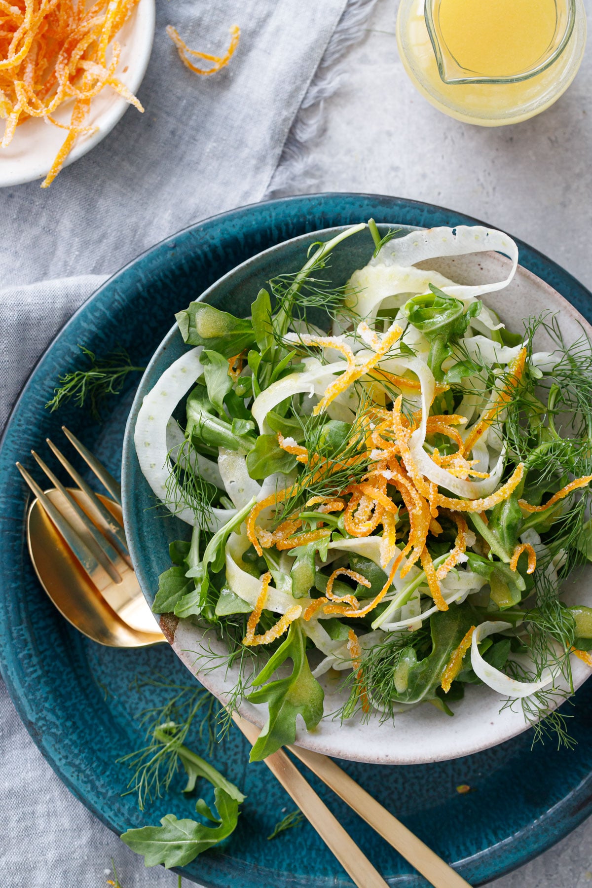 Fennel and Arugula Salad with Candied Orange Peel Love and Olive Oil