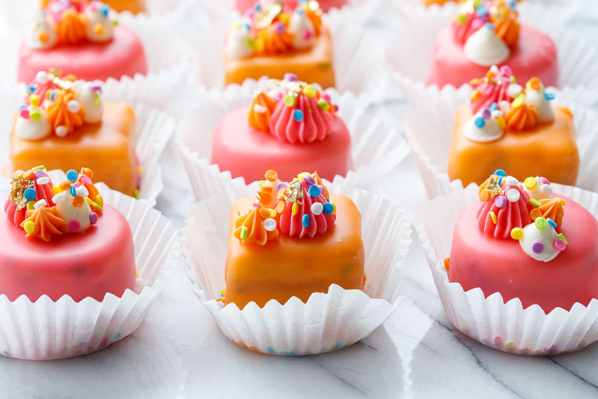 Funfetti Fours (Birthday Cake Petit Fours) | Love and Olive Oil