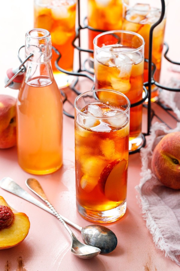 Cold Brew Peach Iced Tea | Love and Olive Oil