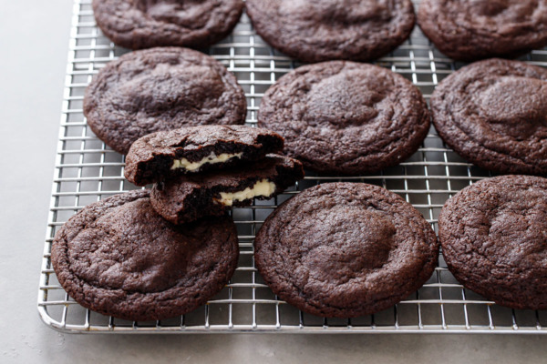 White Chocolate-Stuffed Chocolate Cookies