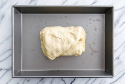 How to make homemade focaccia bread: rotate 90 degrees.