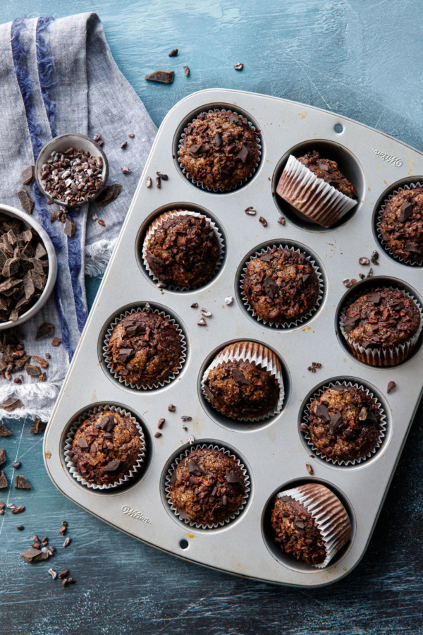 Chocolate Banana Rye Muffins