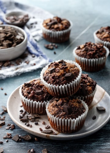 Chocolate Banana Rye Muffins