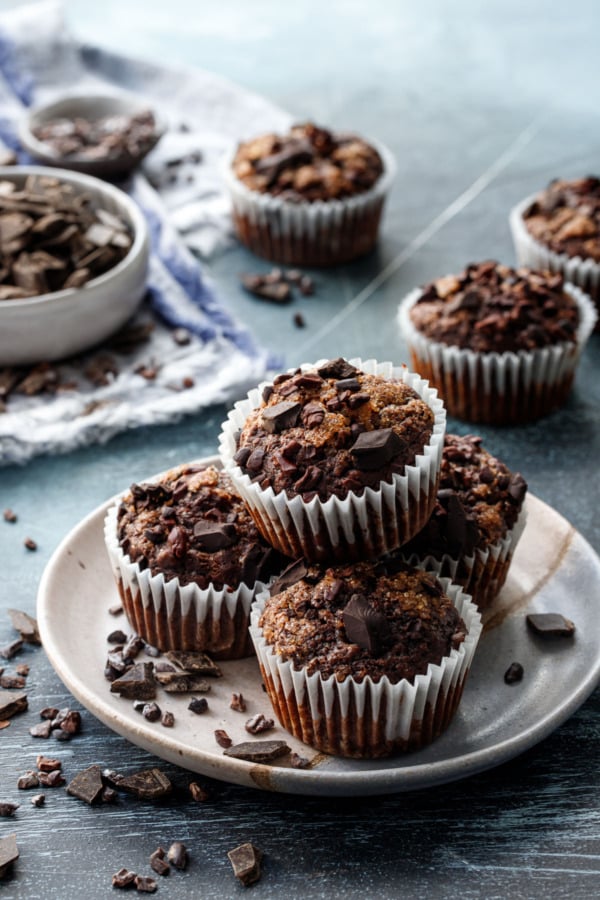 Chocolate Banana Rye Muffins