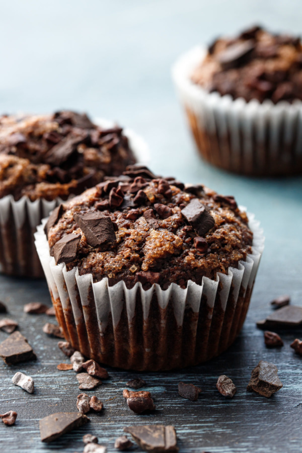 Chocolate Banana Rye Muffins