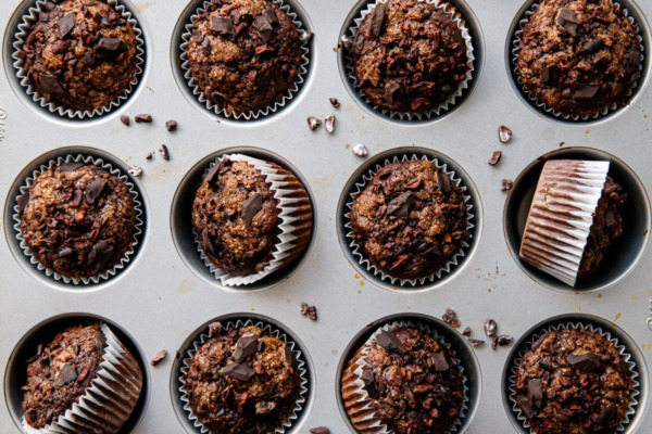 Chocolate Banana Rye Muffins