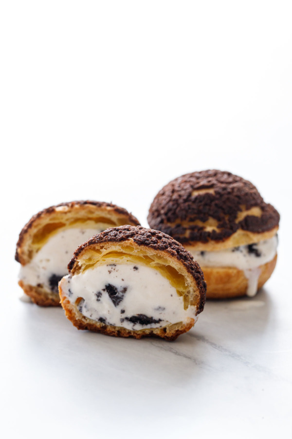 Cookies 'n Cream Puff Ice Cream Sandwiches