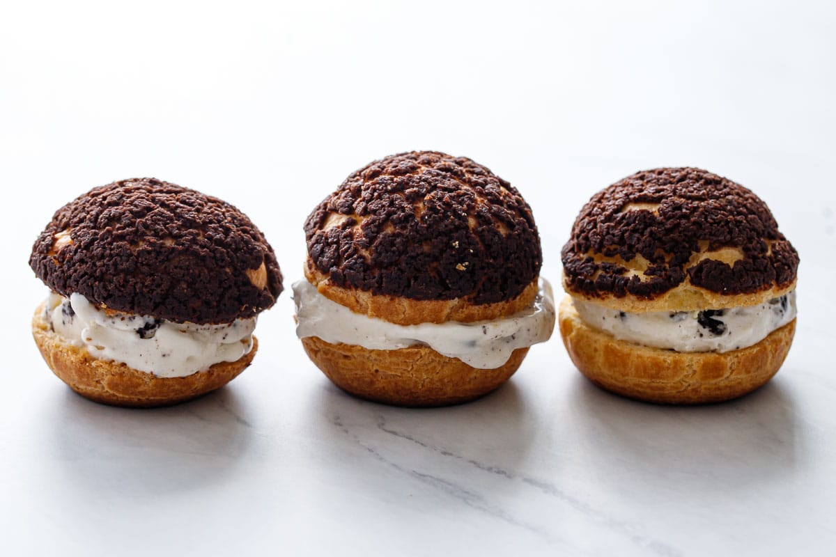 Cookies ‘n Cream Puff Ice Cream Sandwiches