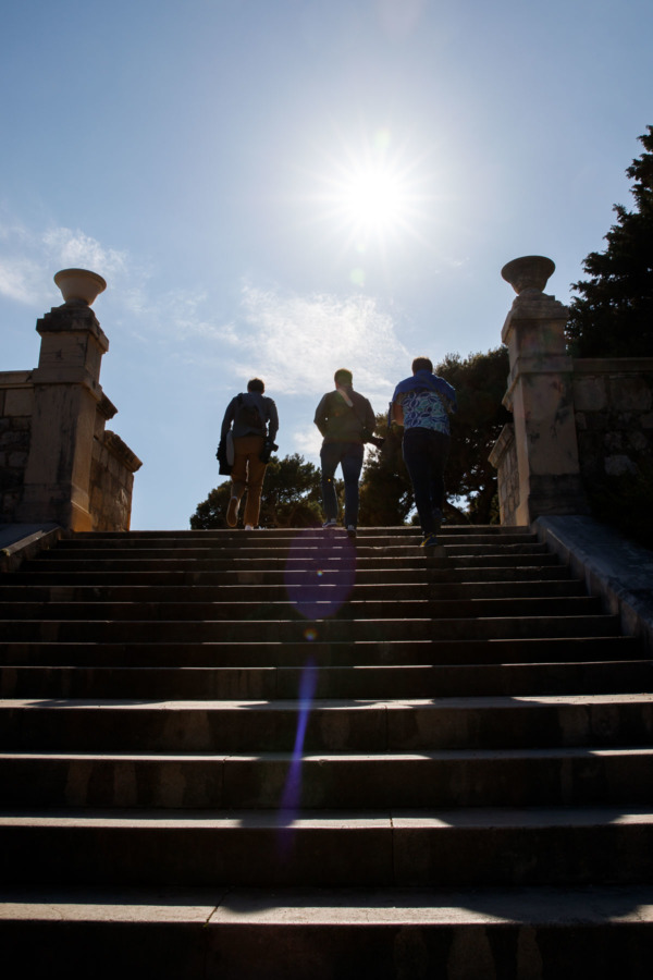 The guys casting long shadows, Dubrovnik, Croatia