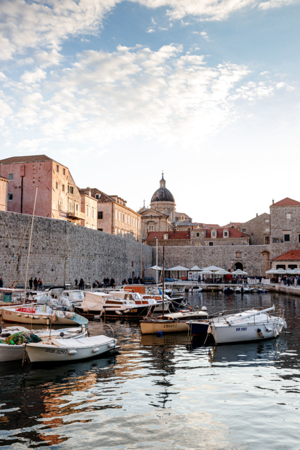 Harbor at dusk, Dubrovnik, Croatia