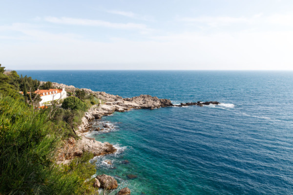 Beautiful turquoise sea in Dubrovnik, Croatia