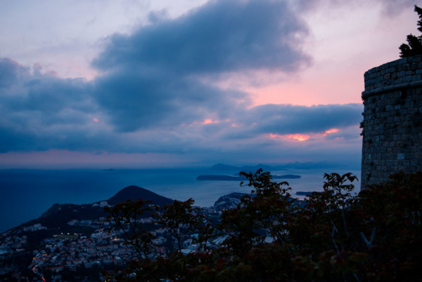 Sunset from the top of Mount Srd, Dubrovnik, Croatia