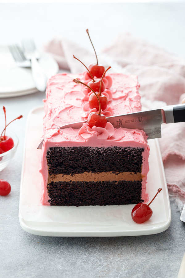 Chocolate Cherry Layer Cake with Maraschino Buttercream
