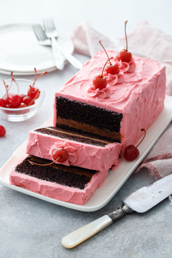 Chocolate Maraschino Cherry Loaf Cake