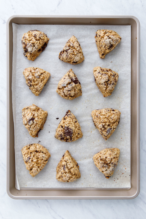 Espresso Chocolate Chip Scones After Baking