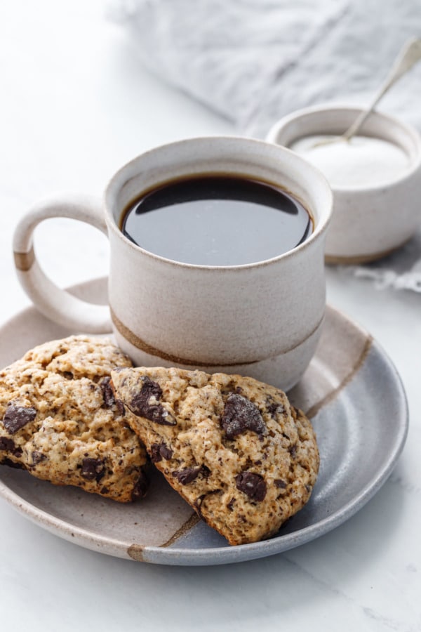 Espresso and Dark Chocolate Chunk Cream Scones - Perfect with your morning coffee!