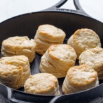 Sourdough Biscuits baked in a Lodge cast iron skillet