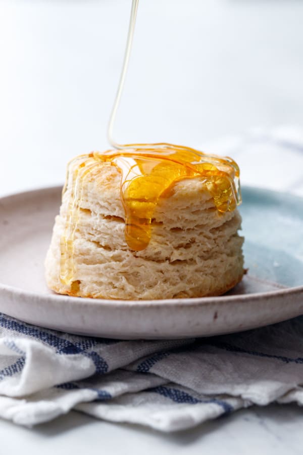 Sourdough Biscuits drizzled with golden honey