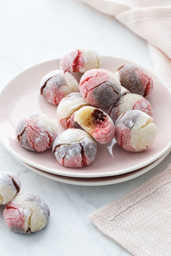 Plate piled high with Neapolitan Amaretti Cookies