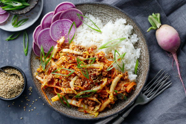 Spicy Korean Egg Roll Bowls