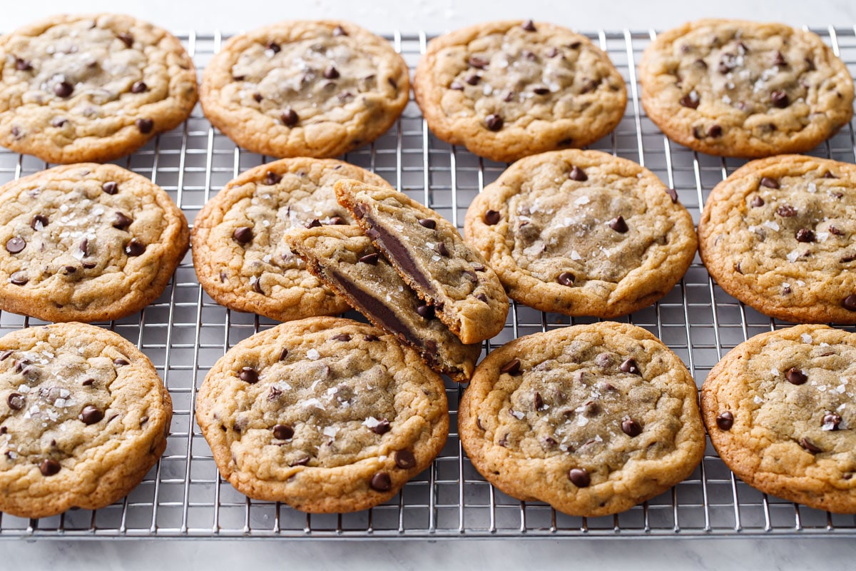 Ganache-Stuffed Chocolate Chip Cookies.