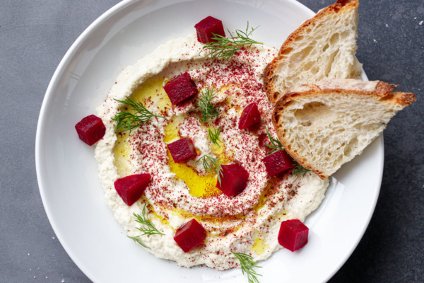 Whipped Almond Dip with Pickled Beets & Sourdough