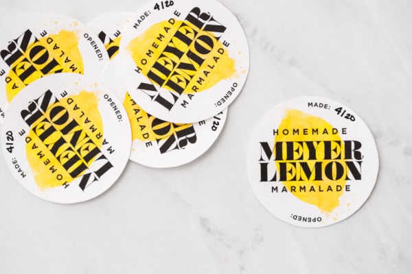 Free Printable Labels for Meyer Lemon Marmalade