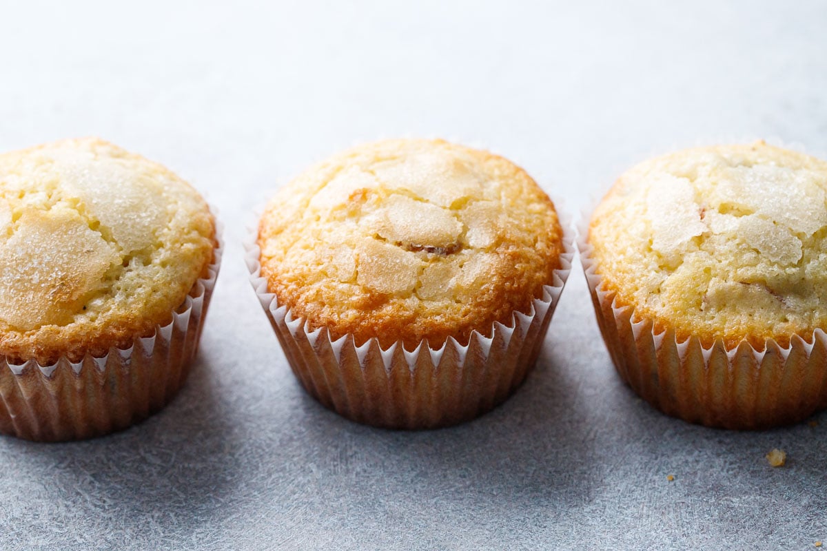 Almond Sourdough Muffins with Dried Blueberries