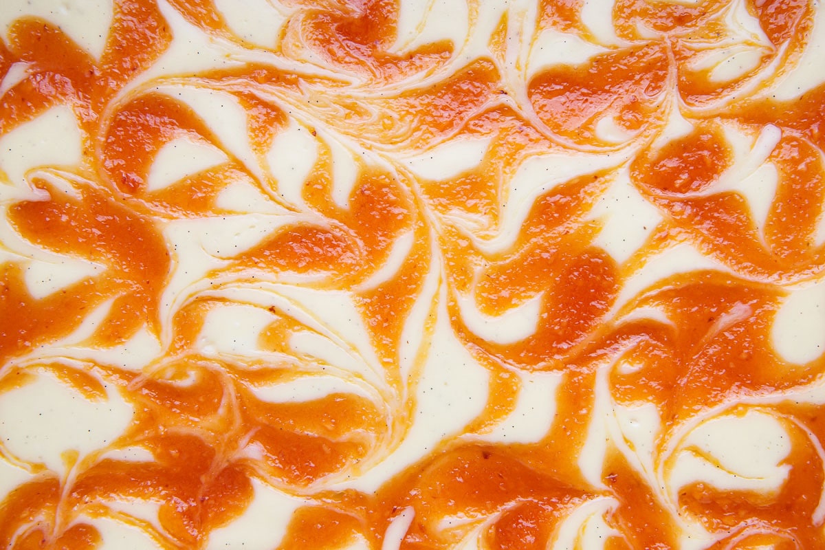 Peach Swirl Cheesecake Bars