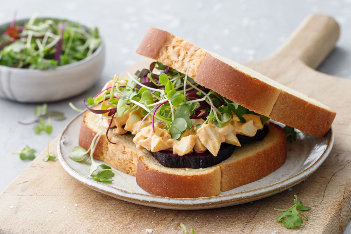 Egg Salad Sandwiches with Roasted Beet