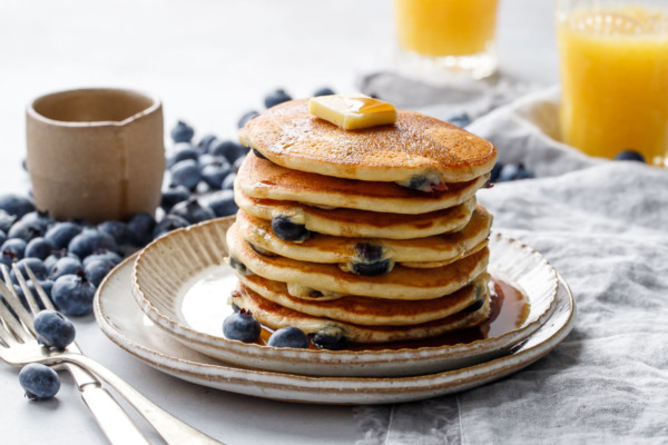 Blueberry Sourdough Pancakes