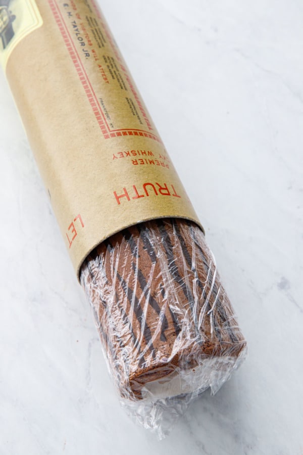 Let the cake cool in a cardboard tube to preserve the perfectly round shape
