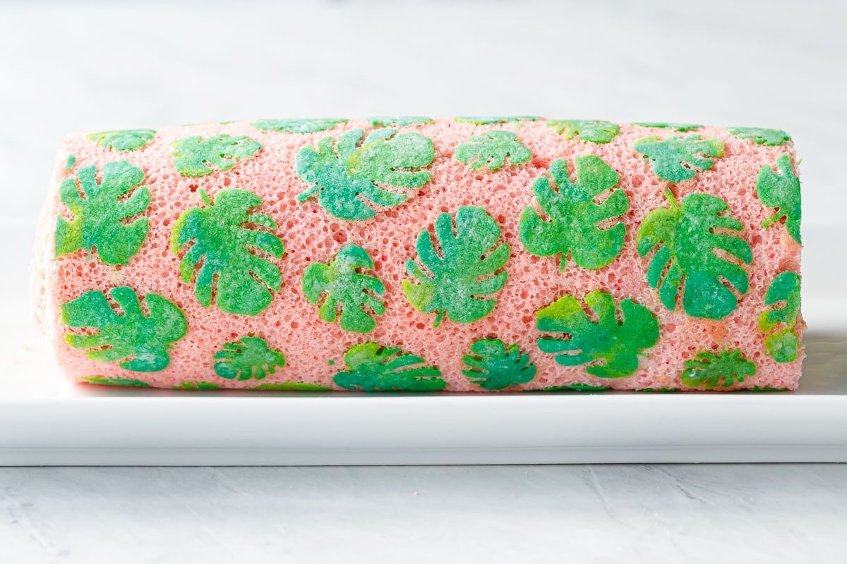 Monstera Cake Roll with Pandan Whipped Cream & Kaya