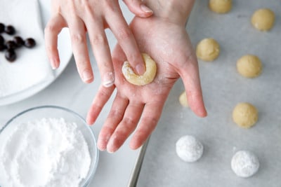 Step 2: Flatten the dough leaving a slight indent.