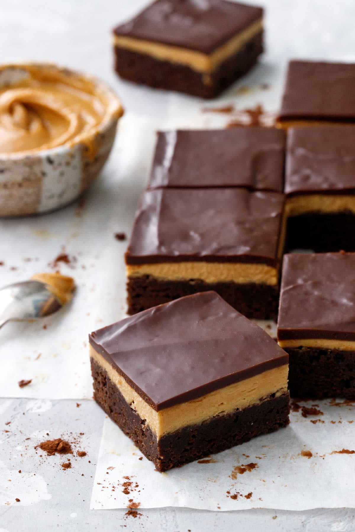 Milk Chocolate & Peanut Butter Ganache Brownies Love and Olive Oil