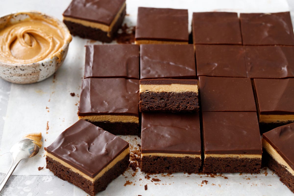 Milk Chocolate & Peanut Butter Ganache Brownies Love and Olive Oil