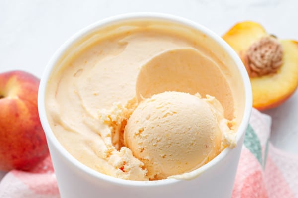 Fresh Peach & Goat Cheese Ice Cream