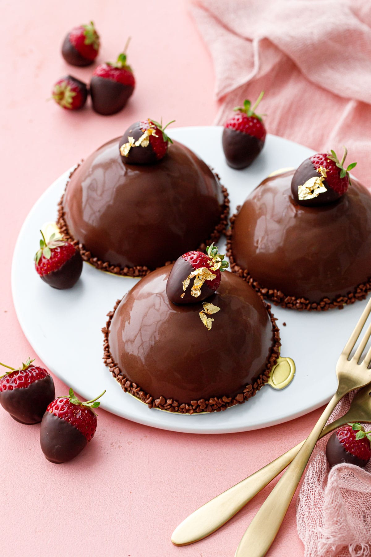 Chocolate Covered Strawberry Mousse Cakes Love and Olive Oil