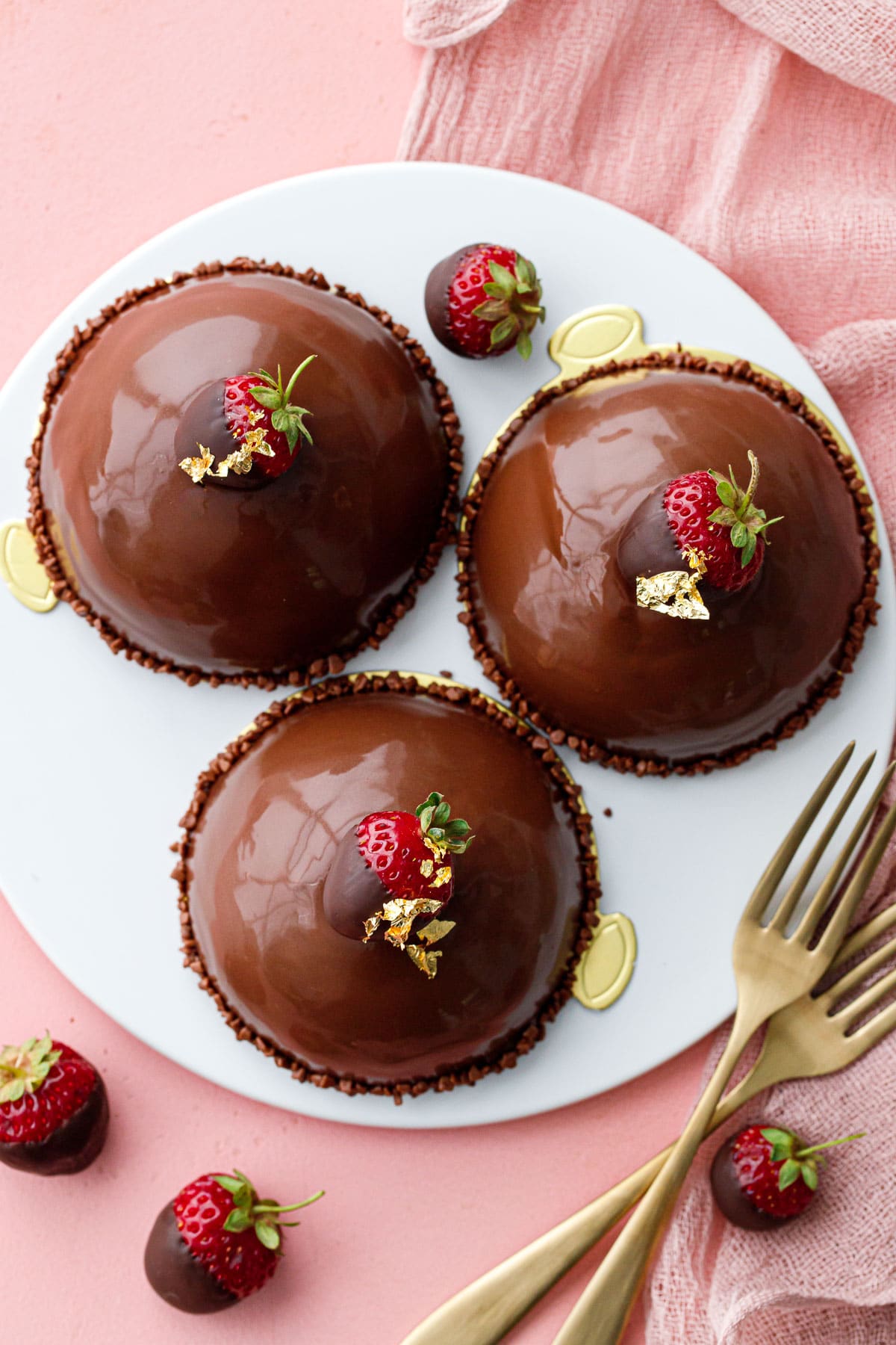 Chocolate Covered Strawberry Mousse Cakes Love and Olive Oil
